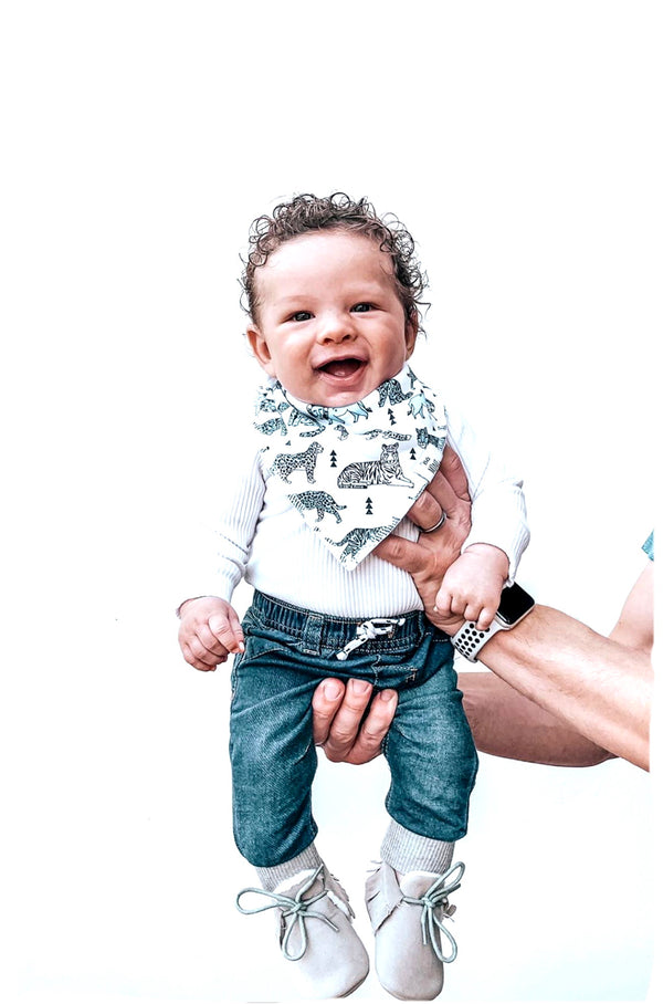 Organic Cotton Bandana Bibs — Endangered Species Print
