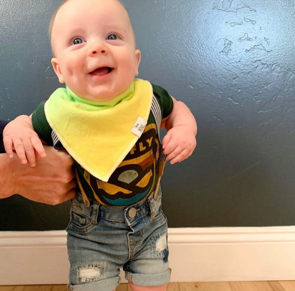 Enzo Organic Cotton Bandana Bibs — Baby Boy