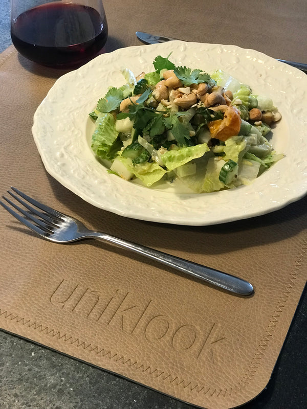 Mini Vegan Leather Mini Mat — Tan & Grey