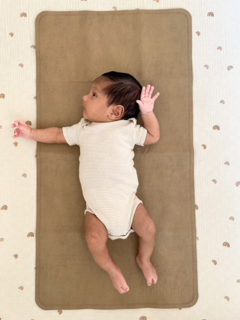 Vegan Leather Mini Mat — Green & Tan