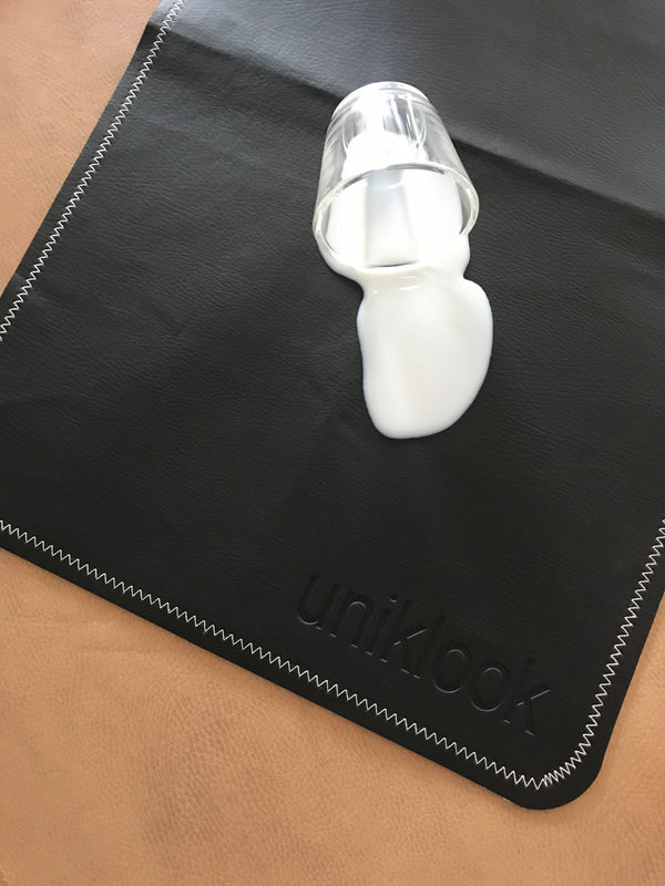 Vegan Leather Mini Mat — Black & Cream