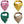 Load image into Gallery viewer, A set of four folded organic bibs in different colors: pink, yellow, green, and beige, each with a tag attached to the bottom corner.
