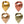Load image into Gallery viewer, A set of four bandana bibs in beige, yellow, pink, and green colors with adjustable snaps.
