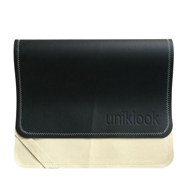 Vegan Leather Mini Mat — Black & Cream
